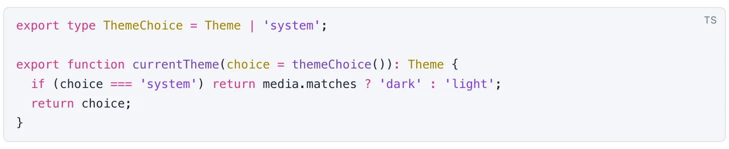 A code block in Claude's reply with syntax colours: keywords, strings and comments each in their own colour on the code background